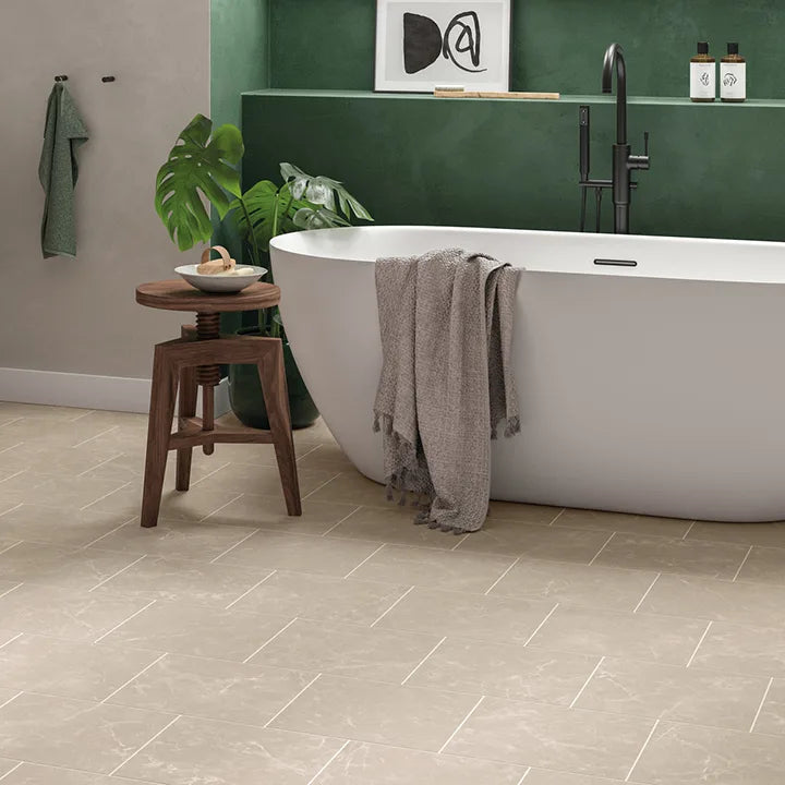 Luxury waterproof vinyl tile flooring for bathrooms